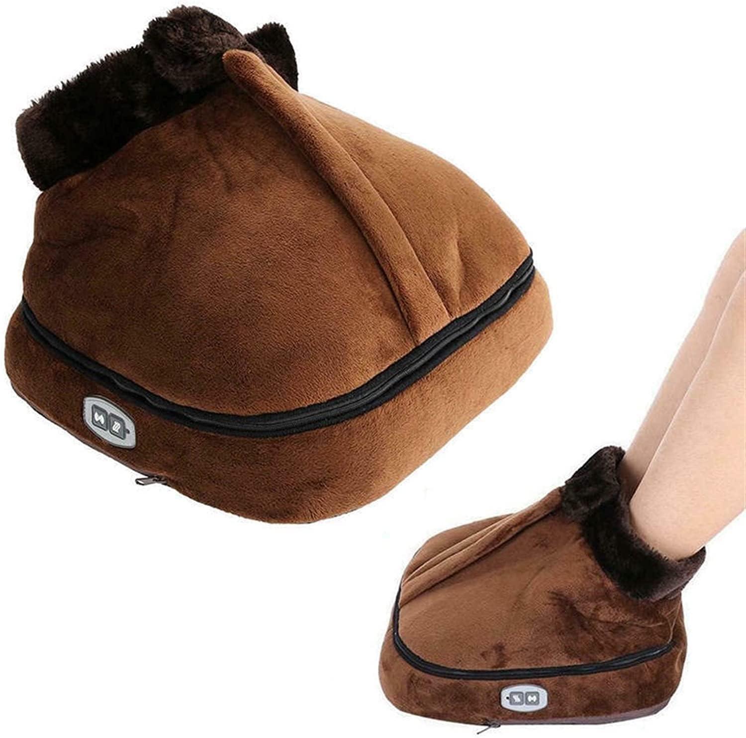 Arkit Arkit 2 IN 1 Foot Warmer & Massager Foot Massage Warmer Electric Heated Warm Feet Velvet Promote Blood Circulation Pain Relieve in Waist Neck Back Unisex Double Roller Kneading Massage