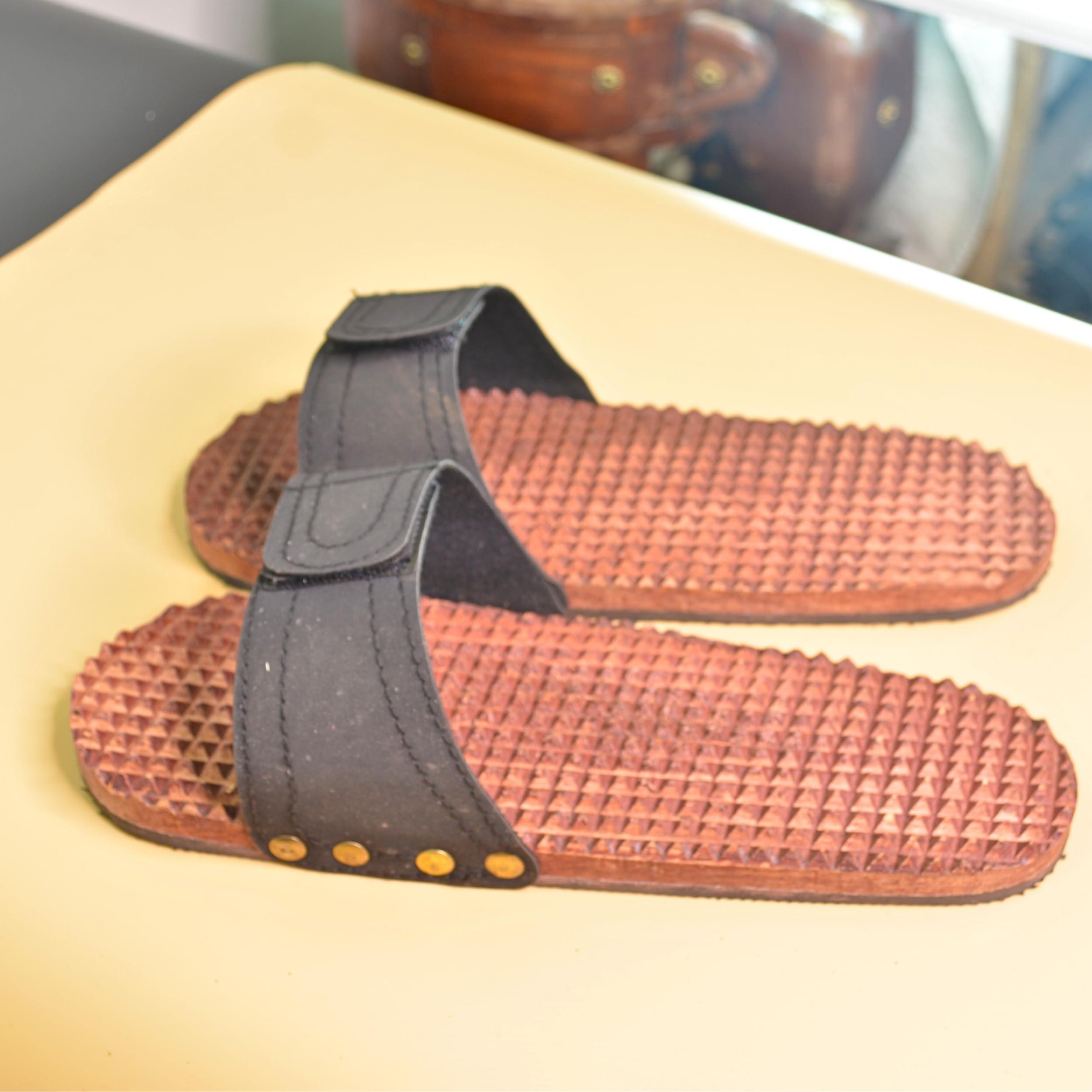 santarms Santarms Acupressure Slippers for Men Women Foot Massager Wooden Acupuncture Gift mom dad Gifts Home accupressure Tools Bathroom Slippers | Footwear or Foot Wear