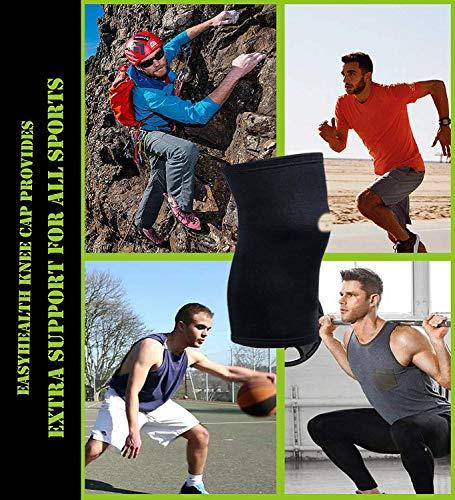 Gf Cotton Knee and Elbow Cap Knee Cap with Knee Hole to Easy use 1 Pair (Black, Universal Size Knee Cap for Knee Support, Gym)