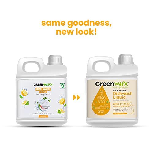 Greenworx - Bio Cleaning Solutions Greenworx - Bio Cleaning Solutions Natural Dishwash Liquid - 5 Ltr | Biodegradable, Non-Toxic, Eco-friendly | Baby & Pet safe
