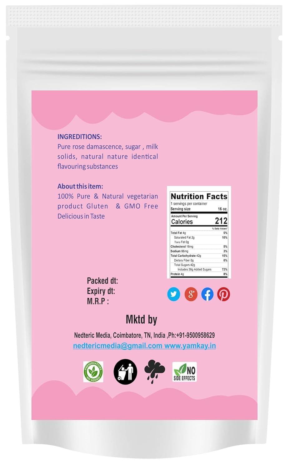 YAMKAY Yamkay Rose Milk Mix Powder Rose Flavored Milk Powder 200 GM