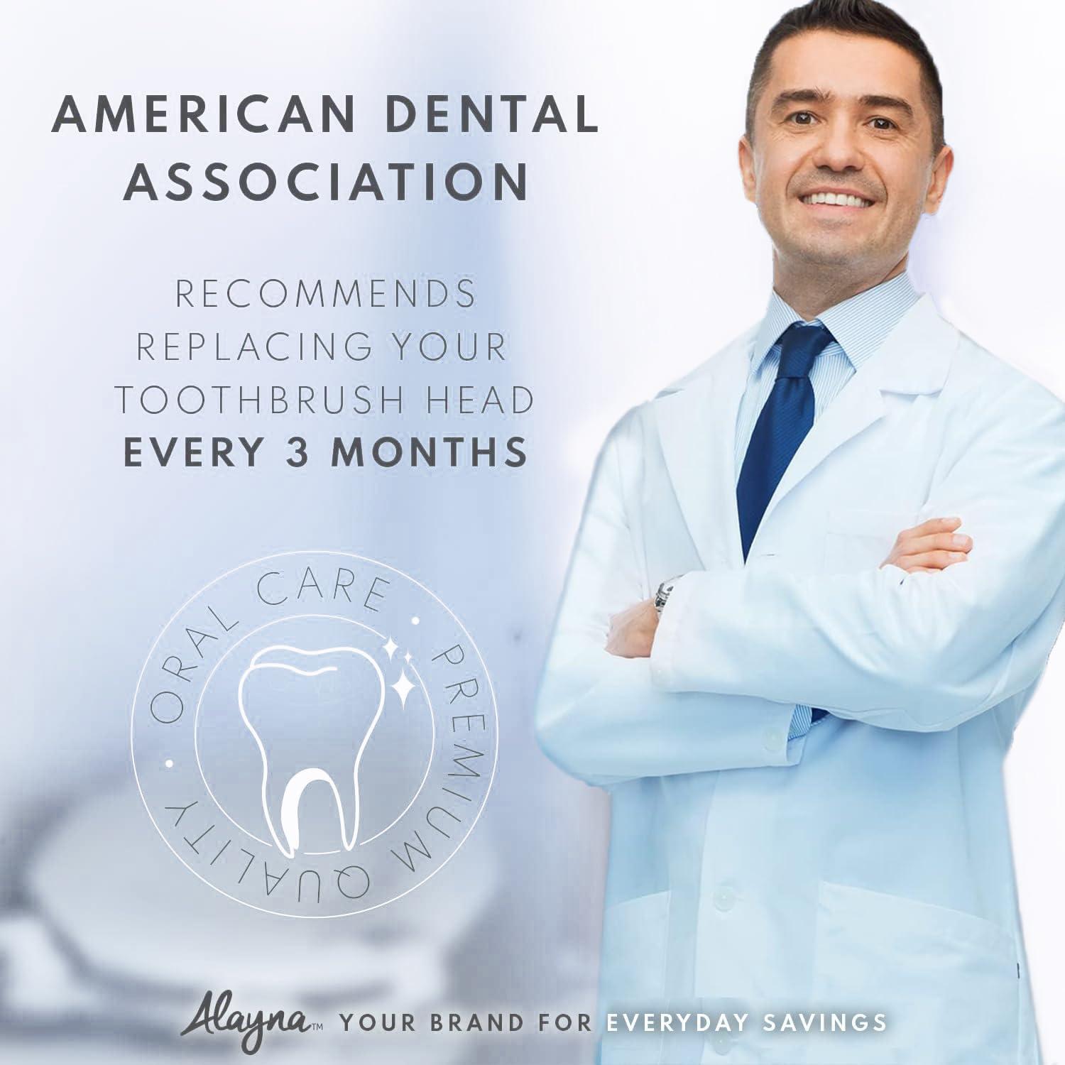 Alayna Replacement Toothbrush Heads Compatible with Oral B Braun- Pack of 4 Professional Electric Toothbrush Heads- Precision Refills for Oral-b 7000, Clean, OralB Pro 1000, 9600, 500, 3000, 8000, Plus!