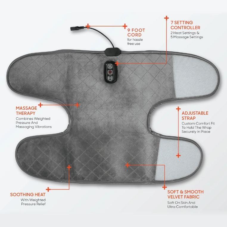 Lucario Lucario Knee Heating Pad, USB Heating Knee Brace Support for Arthritis, Heated Knee Wrap Thermal Therapy to Warm Joint Relief Pain of Knee Stiff, Arthritis, Strains