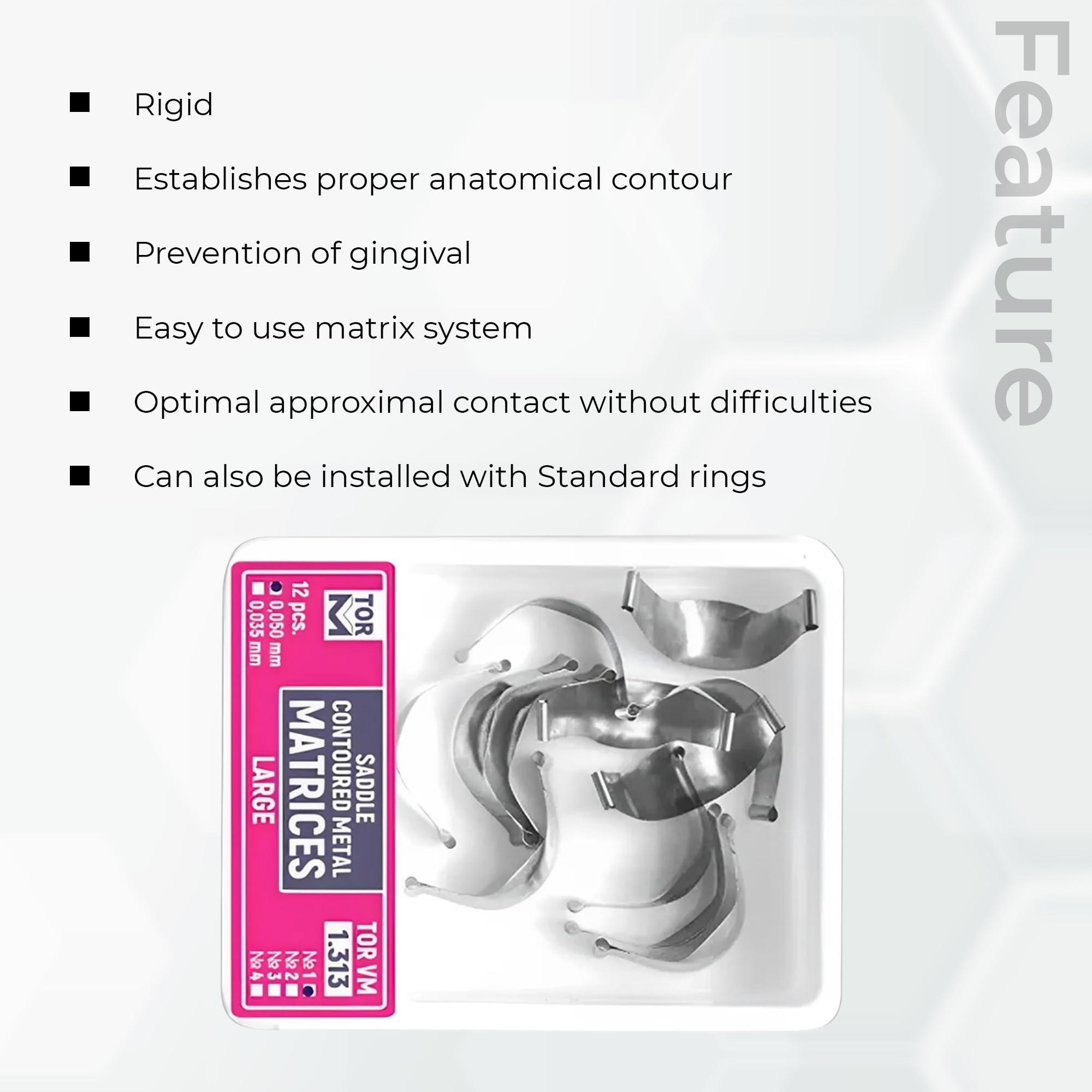 SUPERENDO SuperEndo Russia Tor Vm Saddle Contoured Metal Matrices - Refills (Large) (12pcs) No 1.313