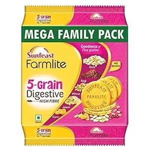 Truecart Truecart Sunfeast Farmlite 5 Grain Digestive Biscuit, High Fibre Biscuit, Goodness of 5 Grains, 800 g Pack