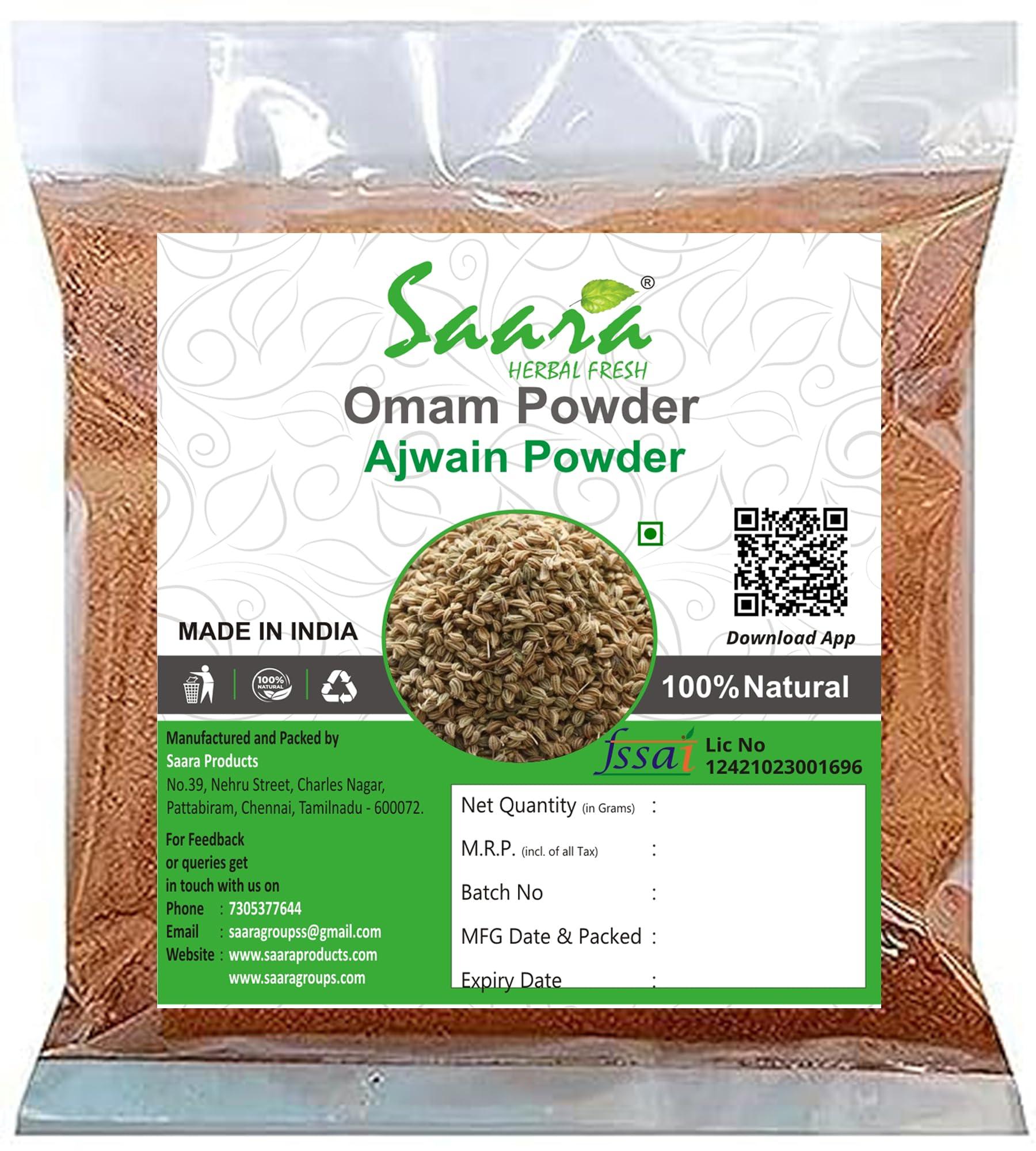 SAARA Saara HARBAL FRESH Omam Powder, 50g, Ajwain Carom Seed powder, Ajowan Carway, Thymol Seed powder,50g(pack of 1 x 50g)