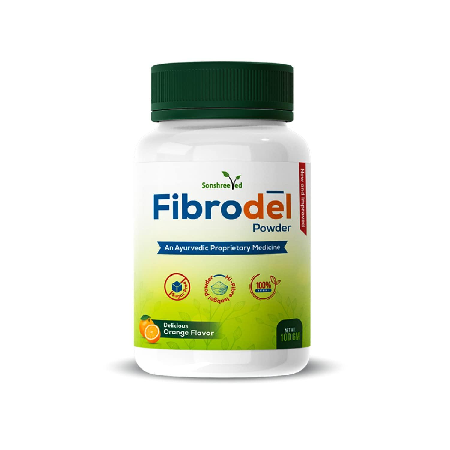 Delwis Delwis Fibrodel Powder - Isabgol Powder | Constipation Powder - Orange Flavour - 100gm (Pack of 1)