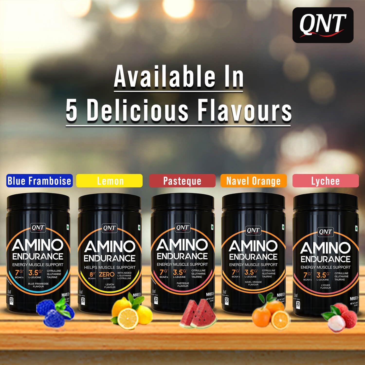 QNT QNT Amino Endurance (BCAA)| 400g | Pasteque flavor | 30 Servings (7g BCAA, 3.5g L-Leucine, Vitamin B6) Supports Muscle Building & Recovery