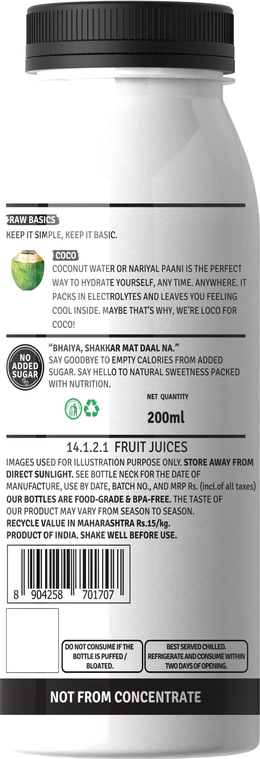 Raw Pressery Raw Pressery Coconut Water (12 x 200ML) - No Added Sugar, Not from Concentrate