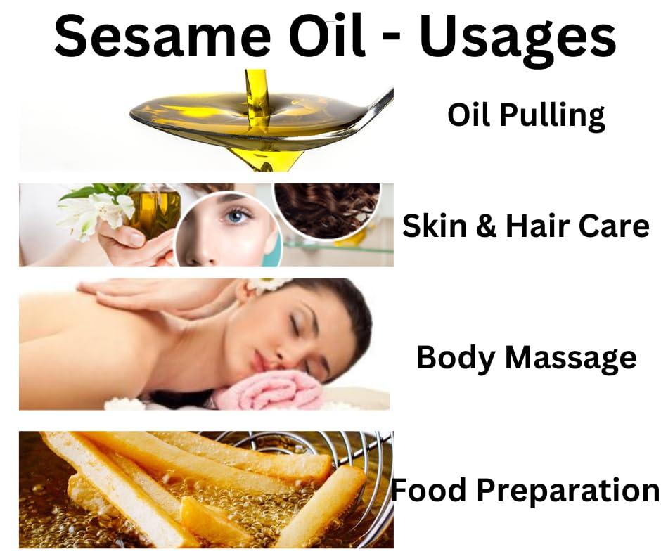 GS OILS GS OILS Cold Pressed Sesame Oil 5 litre/Cold Pressed Sesame Oil for Cooking/Mara Chekku Nalla Ennai - 5 Litres (5000 ML)