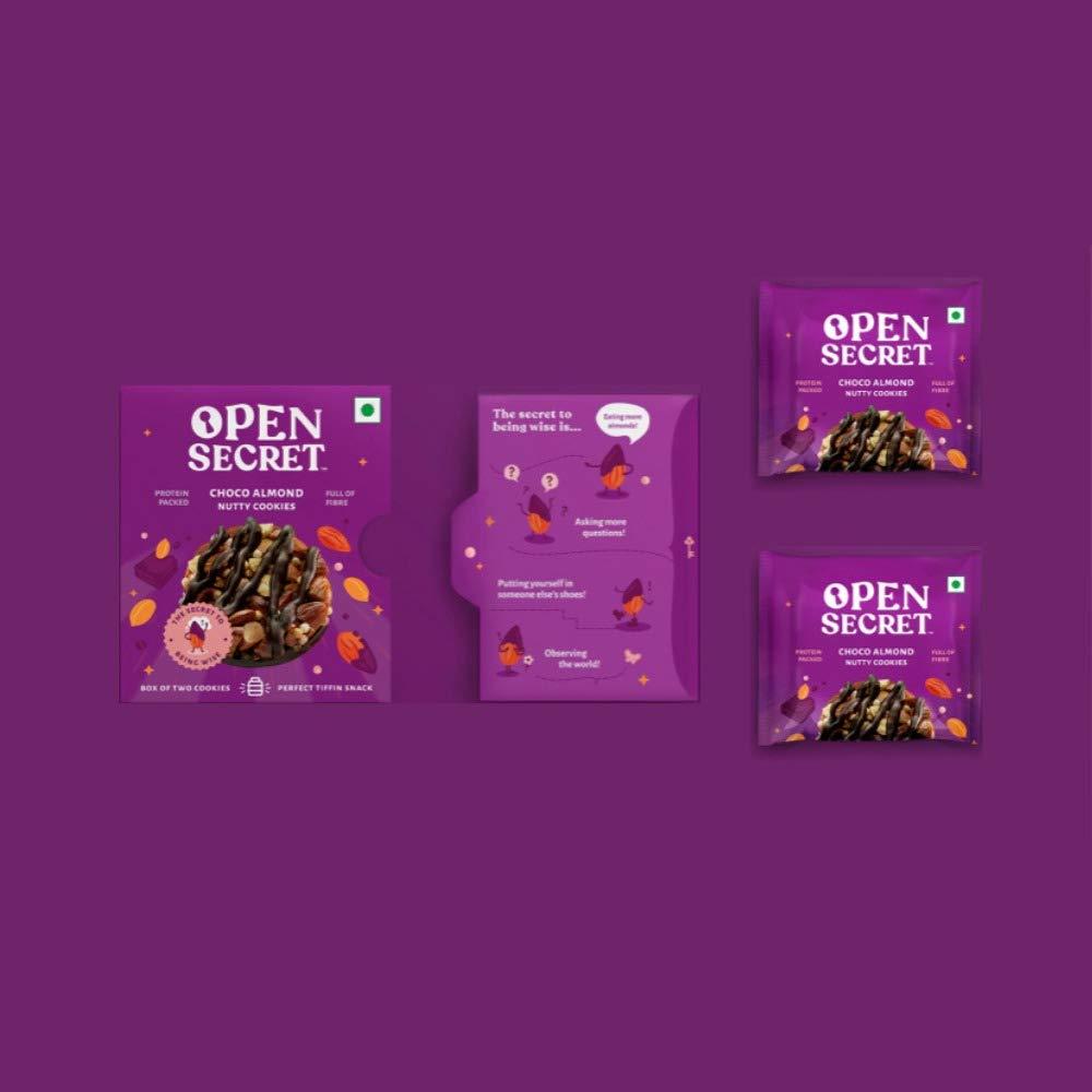 Open Secret Open Secret Biscuits|Pack Of 15|Cookies, Cookies Biscuits, Chocolate Cookies, Protein Cookies, Healthy Cookies, Premium Choco Almond Cookies, Cookies Gift Packs (Pack Of 15 X 2 = 30) - 0.84 Kg