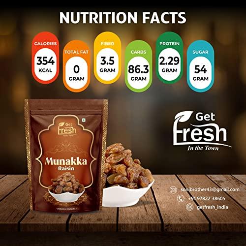 GET FRESH GET FRESH Afghan Imported King Size Afghani Large Munakka Kishmish Raisins (Pack of 500 gram)