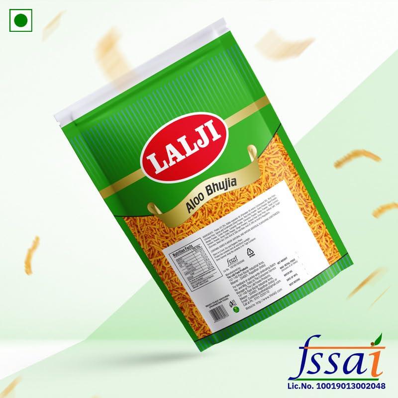 LALJI Lalji Foods Aloo Bhujia 400Gm | Spicy and Crunchy Potato Snack | A Popular Indian Namkeen