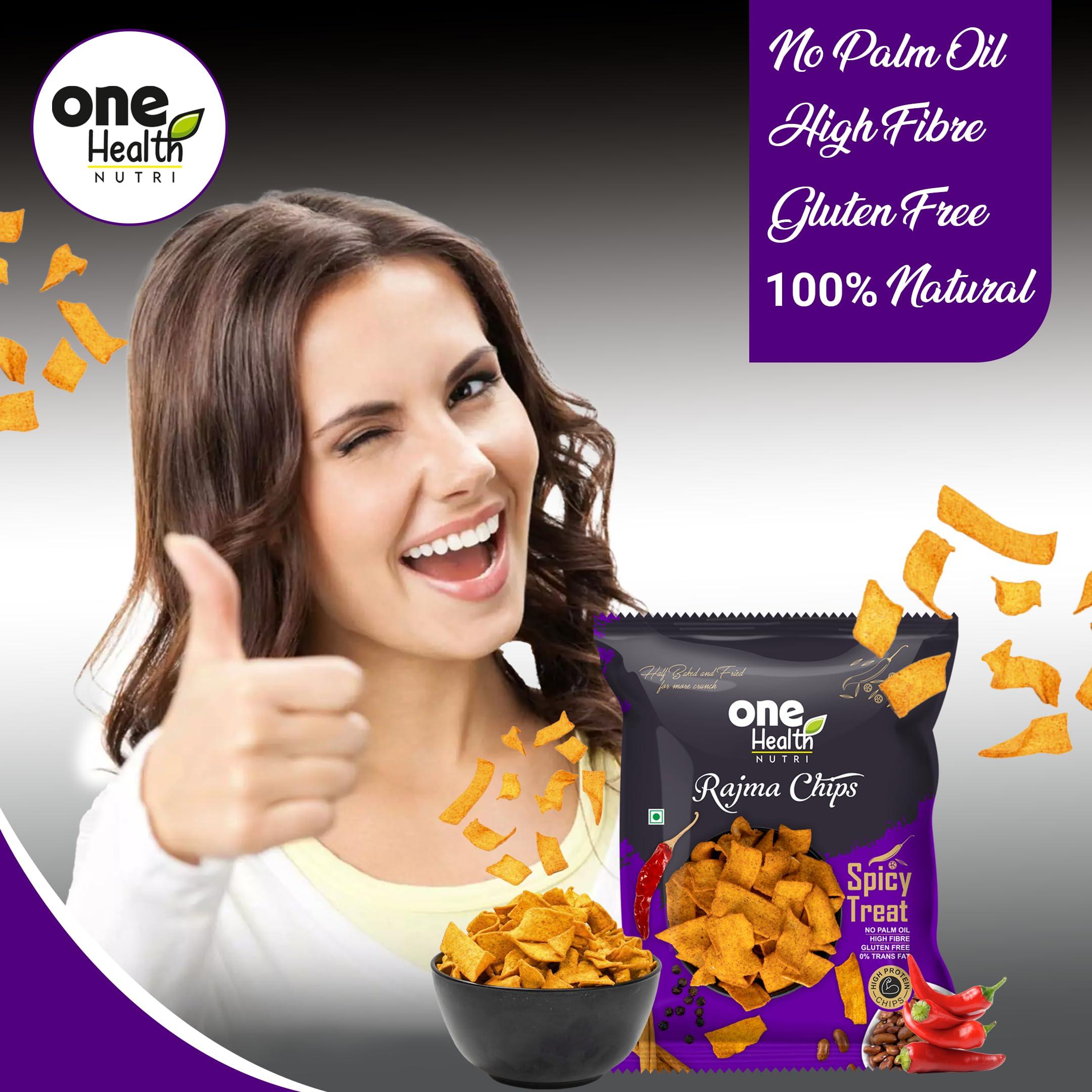ONE HEALTH NUTRI ONE HEALTH NUTRI Spicy Treat Rajma Chips - 60 Gram each | Protein Rich | Fresh, Crispy and Crunchy Evening Snack (All Natural Ingredients) (Pack of 1)
