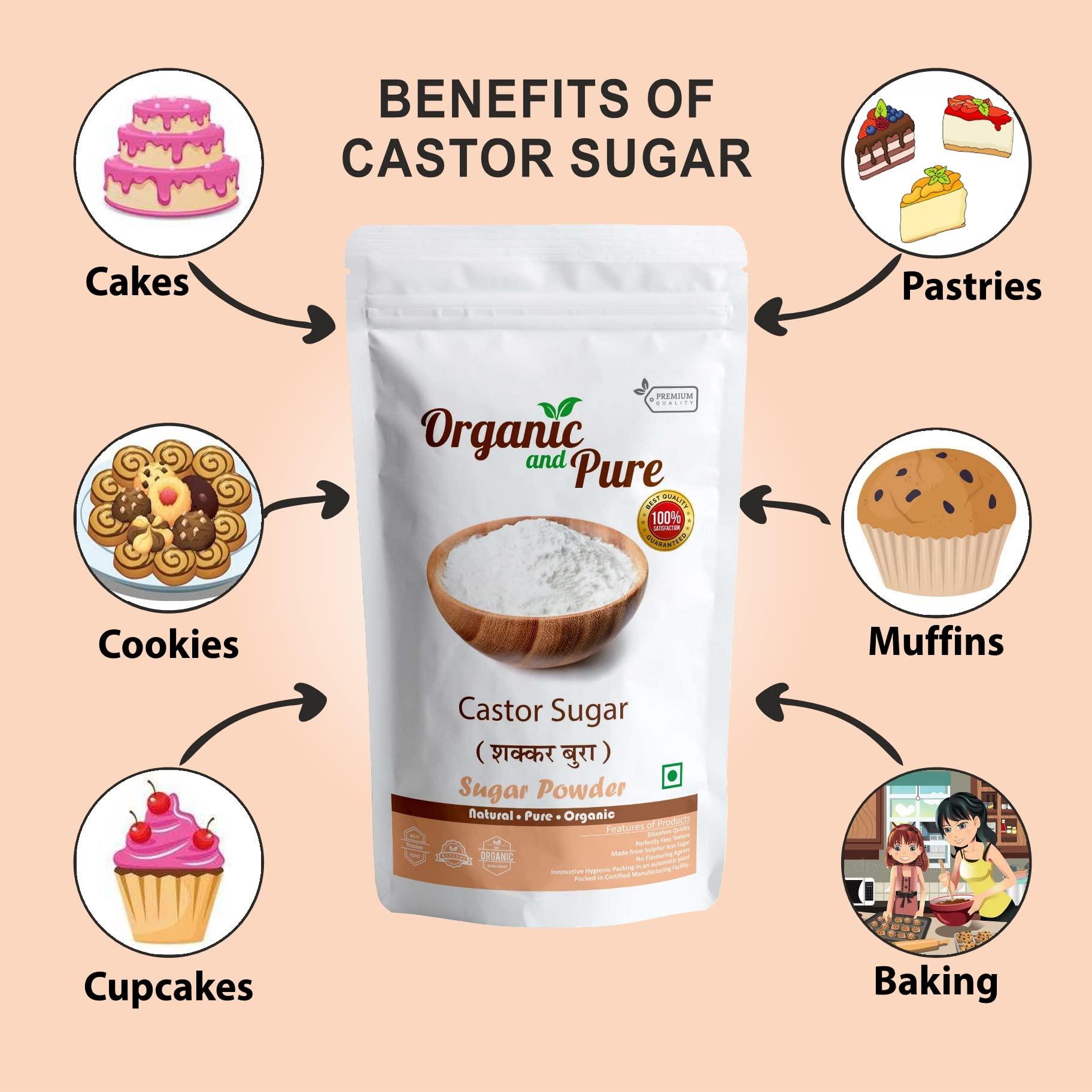 Organic and Pure Oragnic and Pure Castor Sugar | Bura Sugar Powder | Desi Shakkar Burada | Chini Ka Bura | Crushed Sugar (for Baking Laddu) 900g
