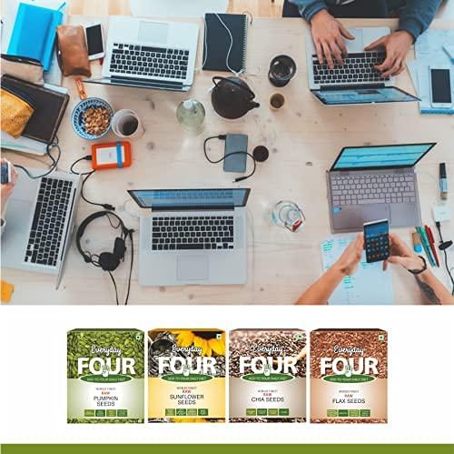 Everyday Four Everyday Four Raw Pumpkin Raw Sunflower Raw Flax Chia Seeds calories gained 150g each Combo (Pack of 4)