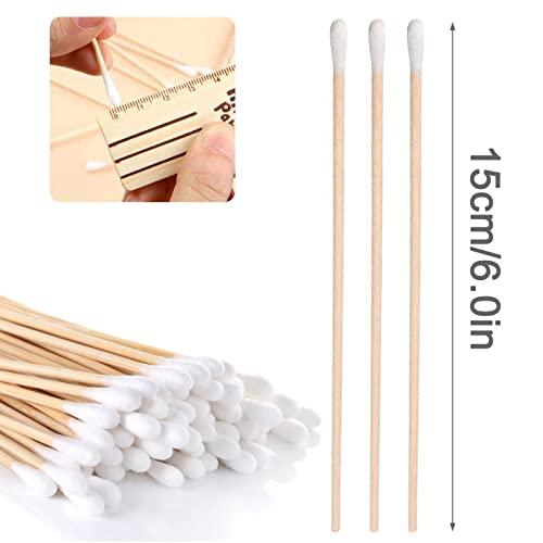 lemoonwuu 200PCS Cotton Swab - 6 Inch Cotton Sticks - Cotton Ear Swabs for Wound, Navel, Oral Cavity, Gynecological Care and Pet Ear Cleaning