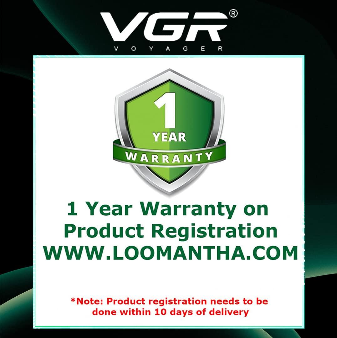 VGR VGR V-052 Professional Hair Trimmer for men  Adjustable Length Settings (0.5-10mm), USB Rechargeable, Cord/Cordless Operation, Washable Head, Includes Guide Comb & Cleaning Accessories (Blue)