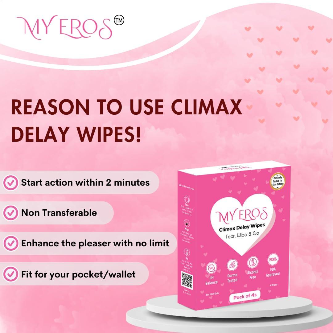 MYEROS My Eros Climax Delay Wipes Pack Of 4 with 4 Sheet