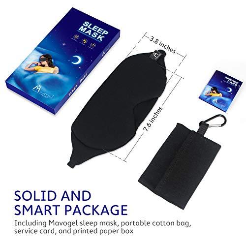 Mavogel Mavogel Cotton Sleep Eye Mask - Updated Design Light Blocking Sleep Mask, Soft and Comfortable Night Eye Mask for Men Women, Eye Blinder for Travel/Sleeping/Shift Work, Includes Travel Pouch, Black