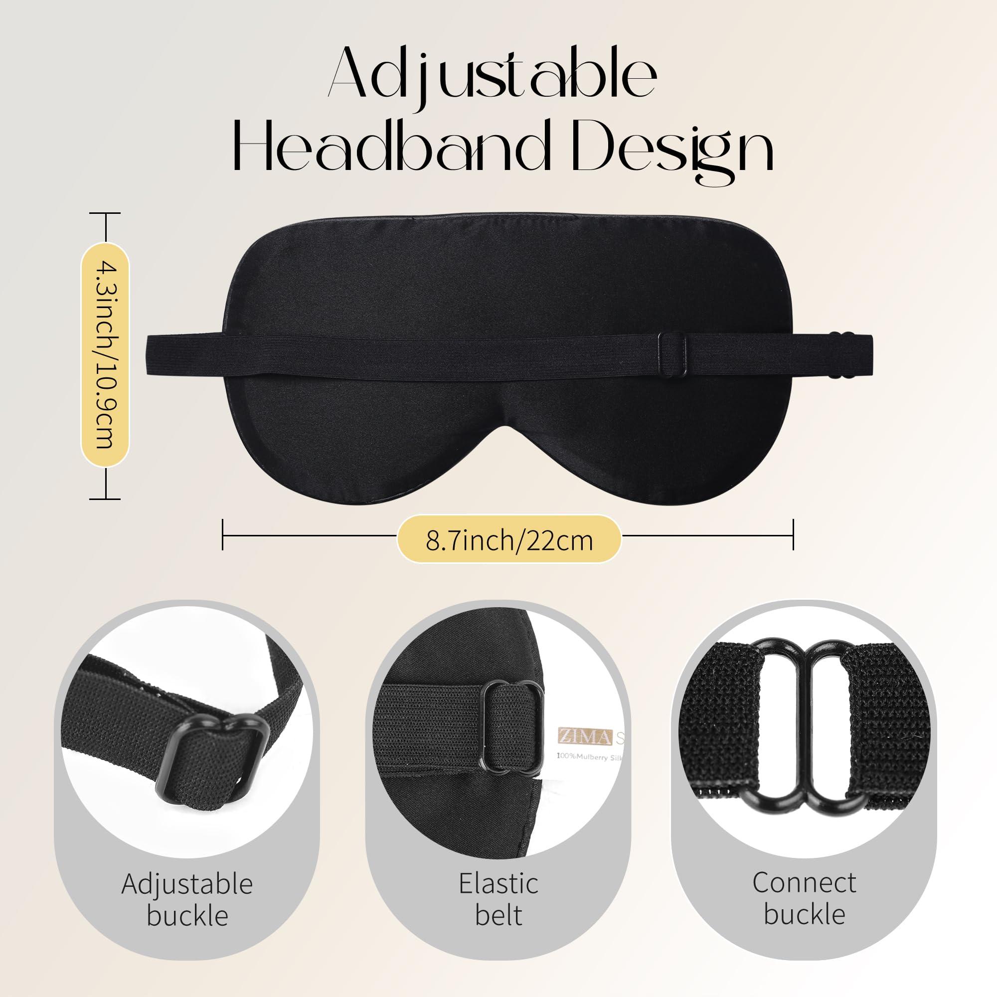 ZIMASILK ZIMASILK 100% Natural Silk Sleep Mask Blindfold,Adjustable Super-Smooth Soft Eye Mask for Sleep with Bag(Pattern 2)