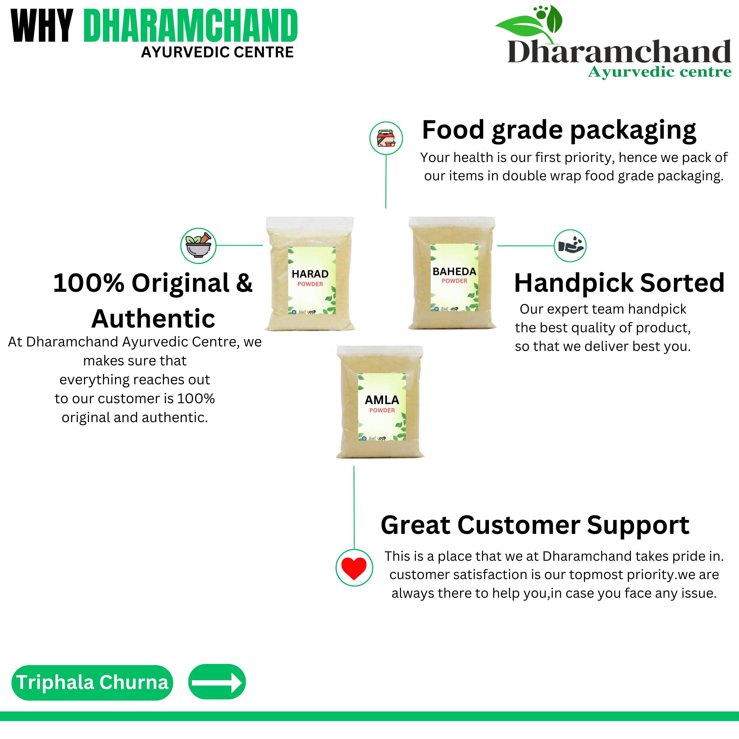 Dharamchand Ayurvedic Centre Dharamchand Triphala Powder Ratio 1:2:4 Harad (100gm) Baheda (200gm) Amla (400gm) - 700 grams. ()