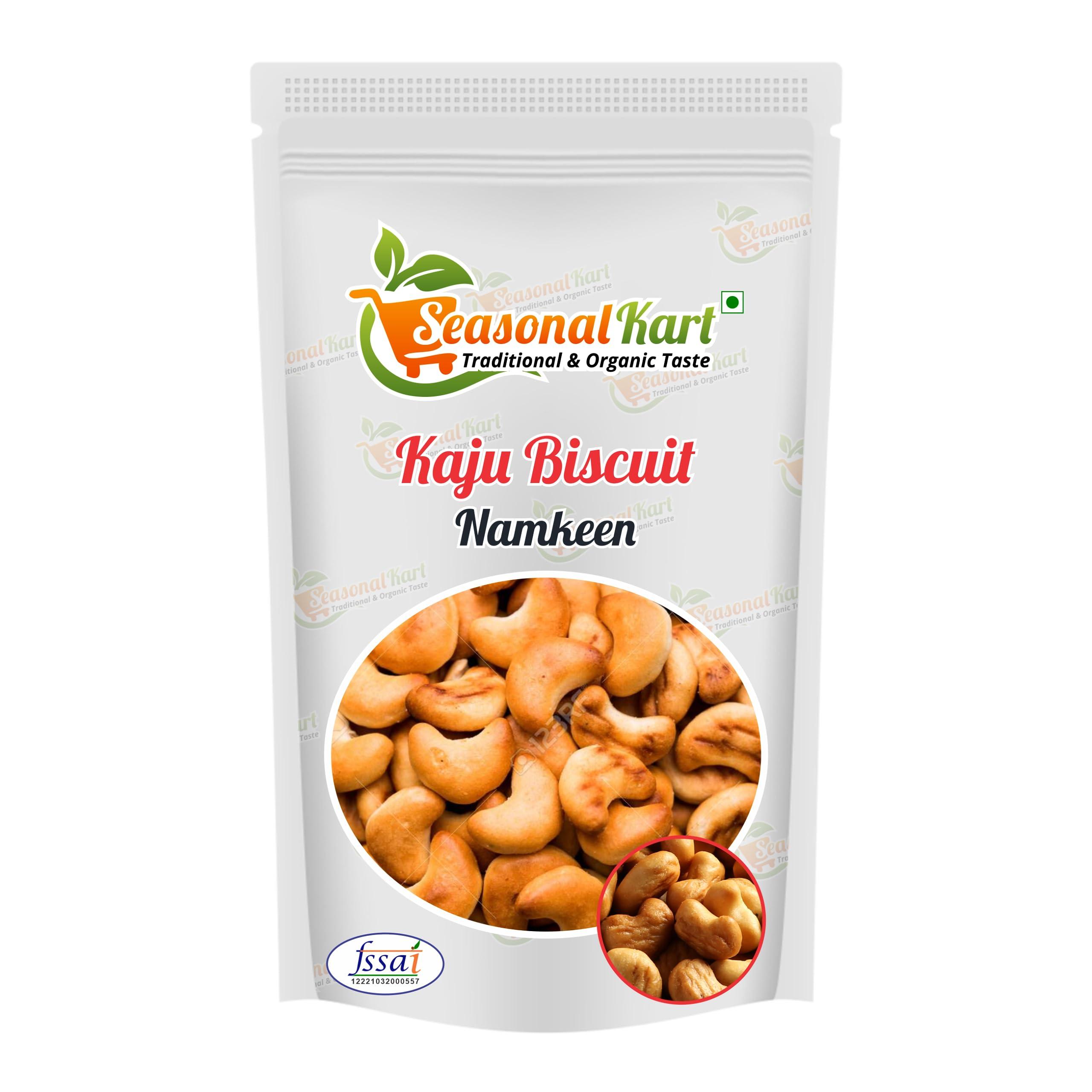 SEASONALKART SEASONALKART Combo Kaju Namkeen Biscuit and Sweet Heart Biscuits 800 Grams Each ||Chai (Tea) Time Snacks Total 1600 Grams