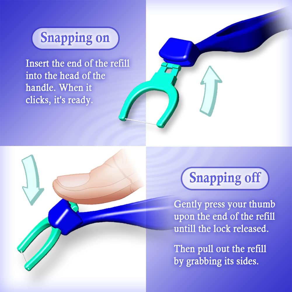 T.Smile T.Smile Evolutionary Clean Dental Flossers, Kit Of Handle(s) plus Refillable Heads (No Handle Included, 200 Tightened 2-strand Refills)