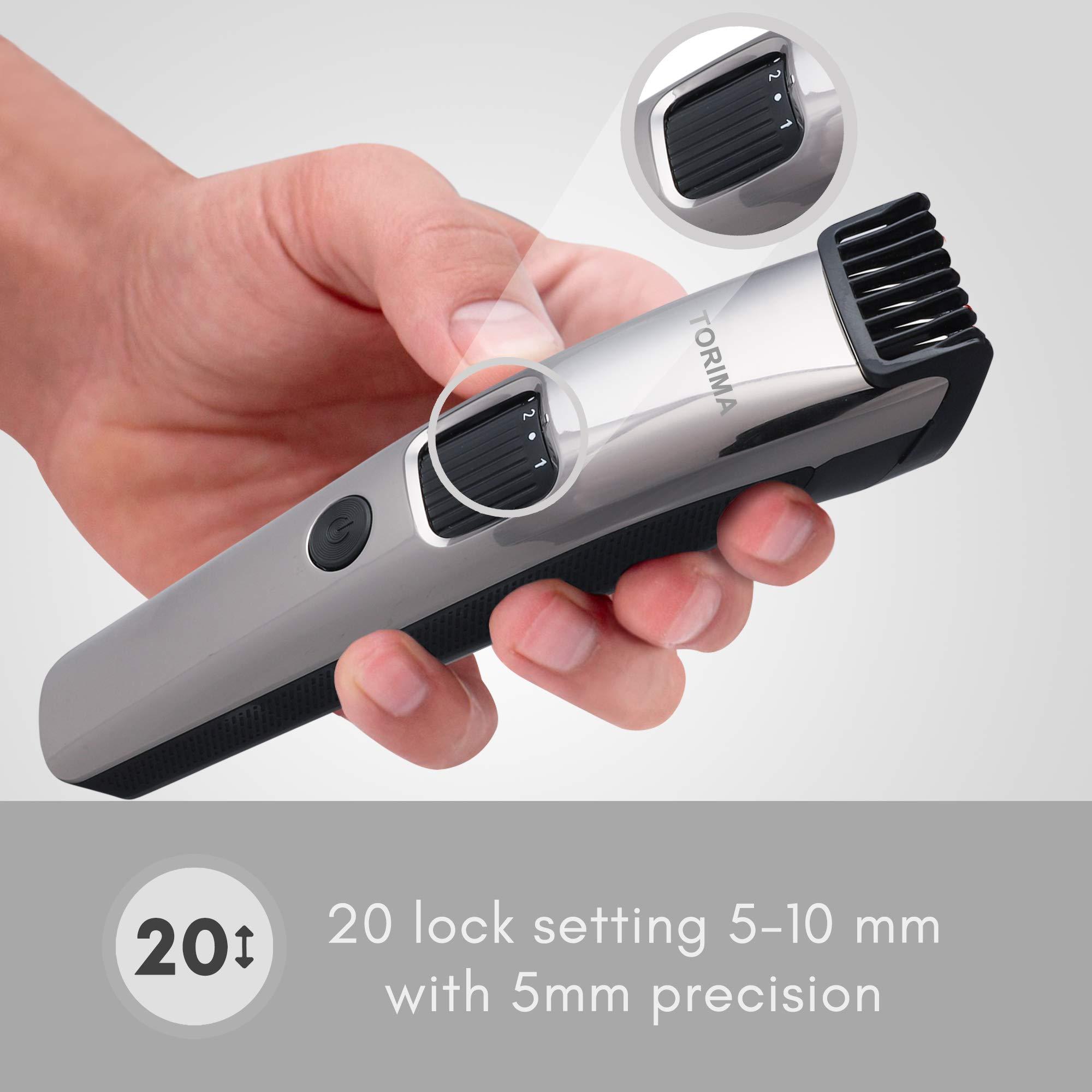 Torima Torima trimmer men PR-2632 beard trimmer for men the ultimate trimmer for man with type C fast charging 100 Min Run Time with 20 settings mens trimmer, Corded Electric