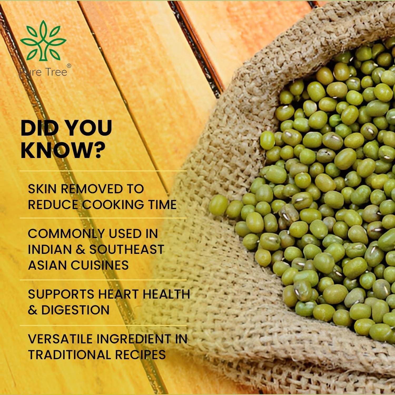 Pure Tree Pure Tree Certified Organic Green Moong Dal | 1900 g | Green Gram Whole | Whole Green Moong Dal High In Fiber & Protein | Hara Moong Sabut Hesaru Kalu Mung Whole