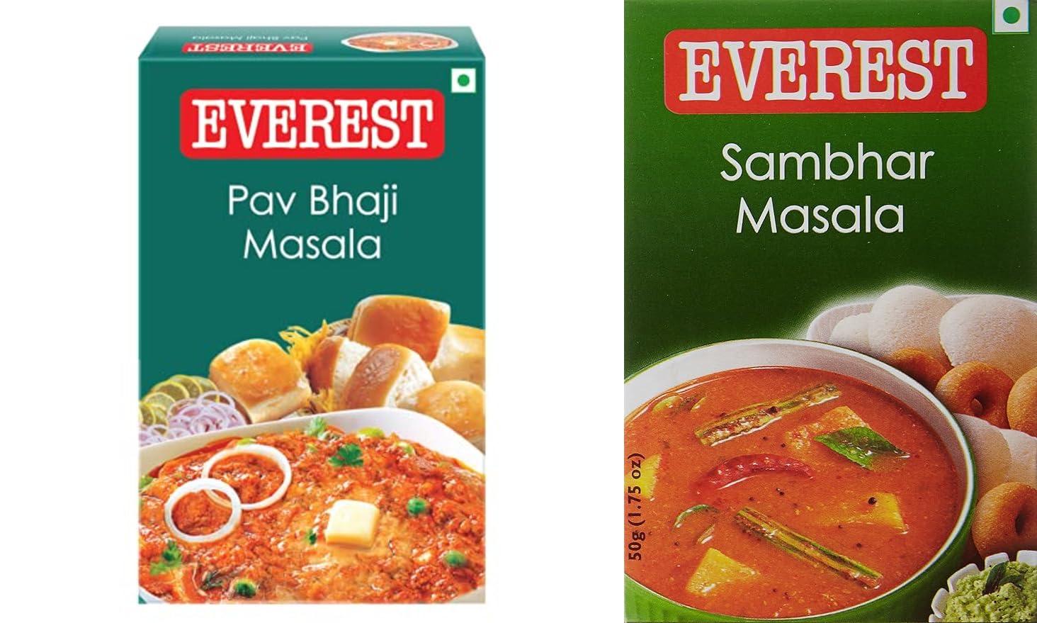 Pink Delight Everest Pav Bhaji Masala 100 Gm+ Everest Sambhar Masala 100 Gm| 200 Gm Combo Pack+ Spice Sprinkler
