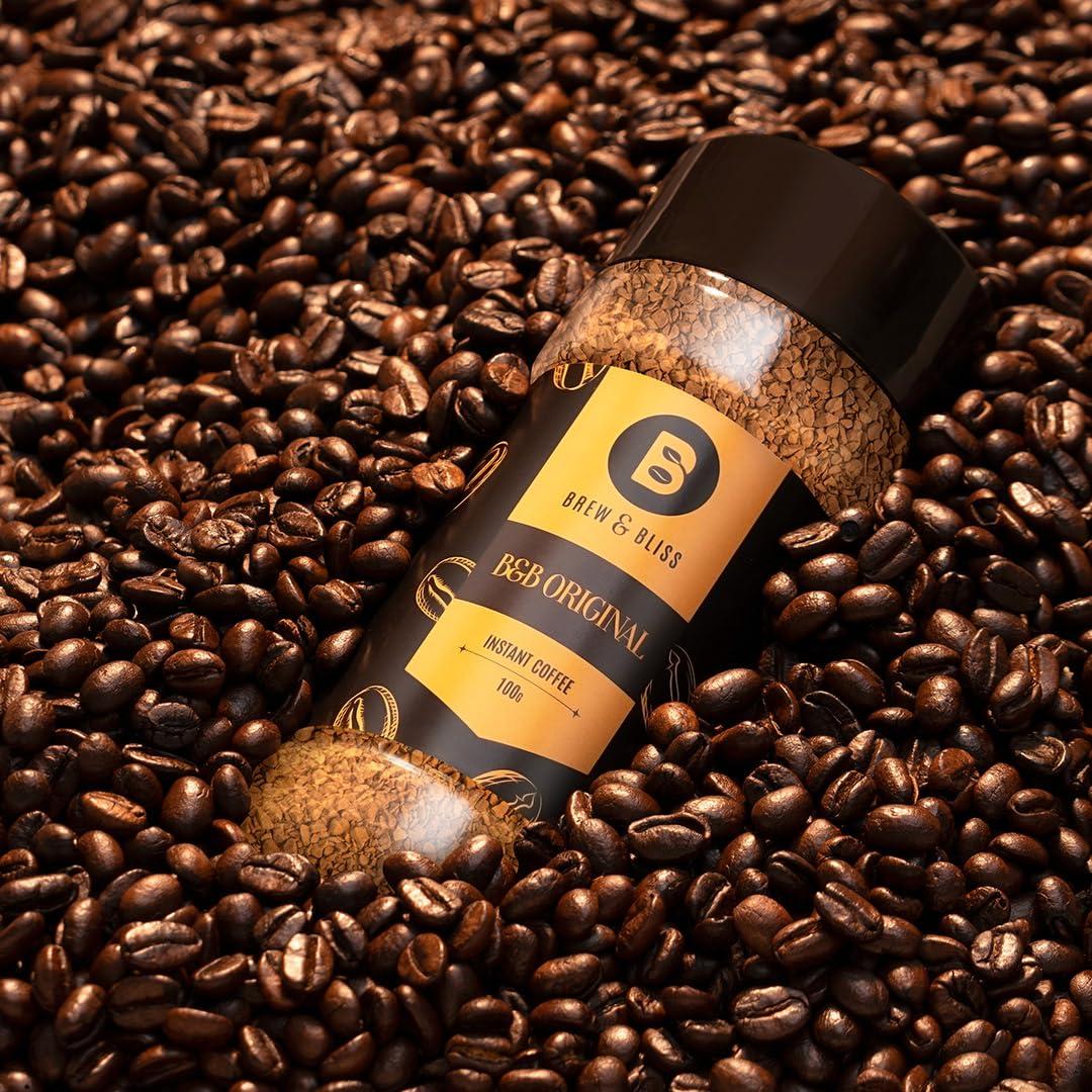 Brew and Bliss Brew & Bliss Original Coffee | 100g | Instant Flavoured Coffee Makes Up To 50 Cups | Best Authentic Naturally Processed Coffee Powder