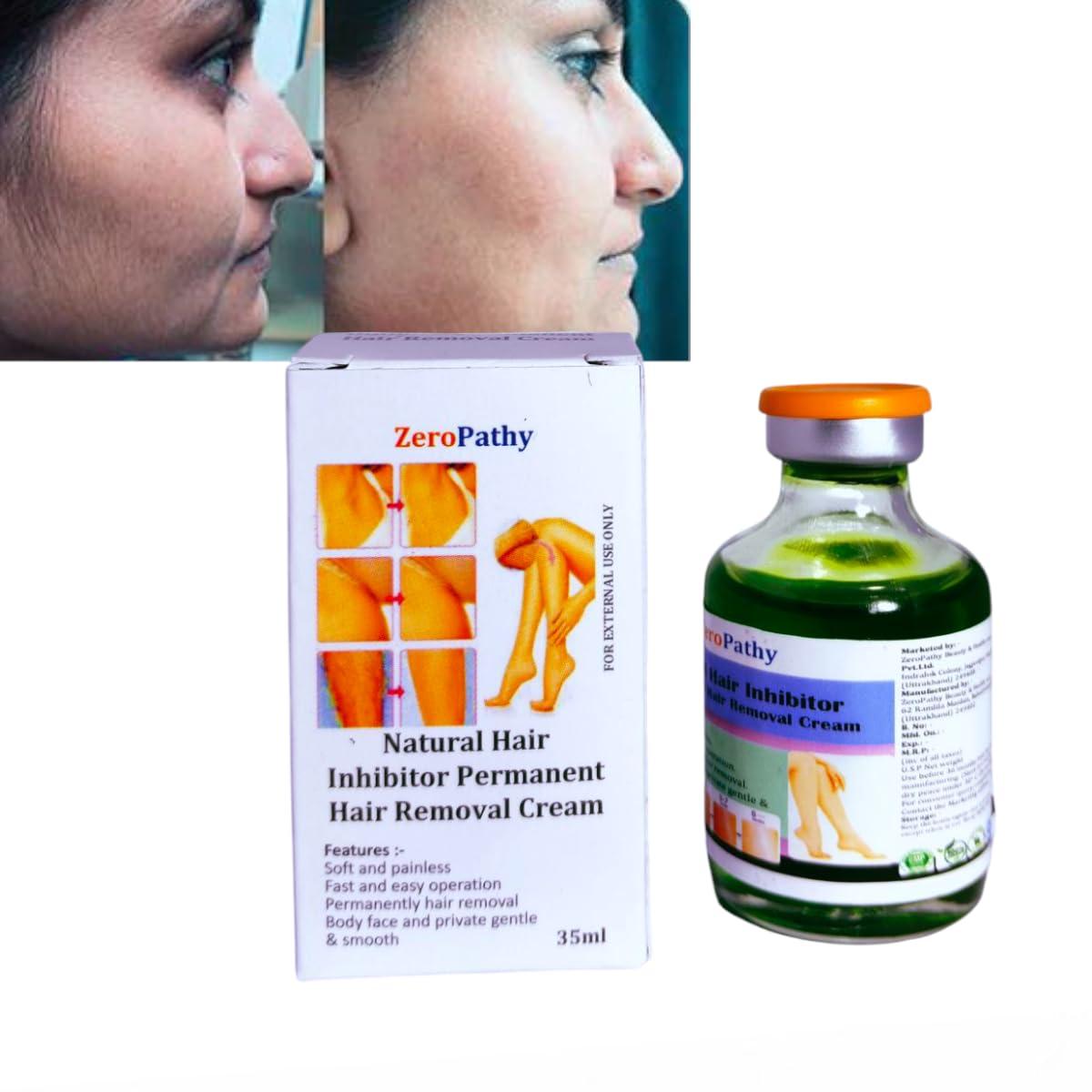 Zero Pathy Painless Permanent Hair Removal gel Painless Hair Growth Removal and Gently Dark Spot Remover Cream 90 DAYS permanently