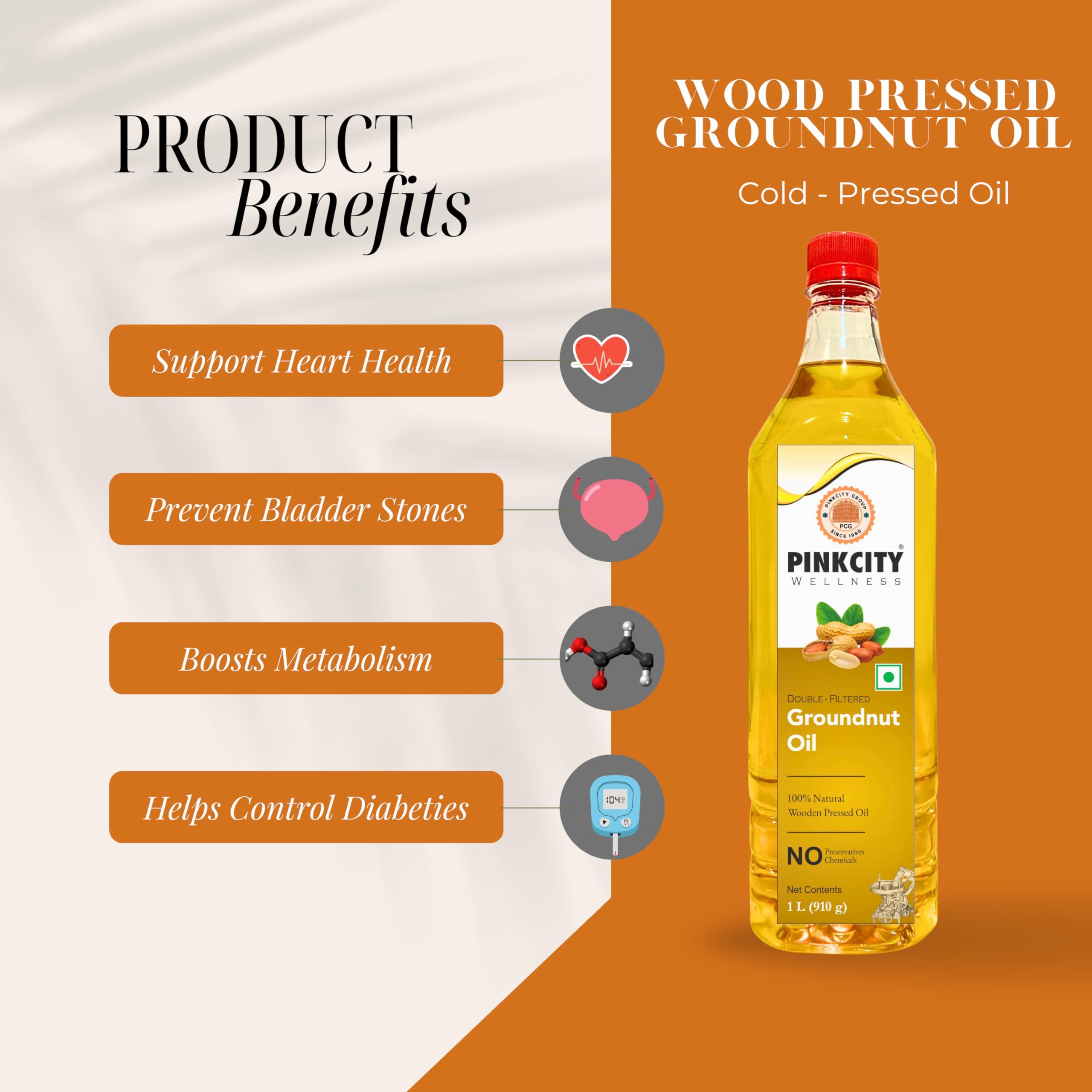 PINKCITY Pinkcity Wellness Wooden Cold Pressed Groundnut Oil