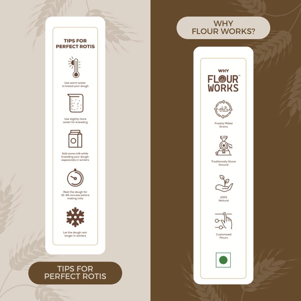 FLOUR WORKS FlourWorks Legion Multigrain Atta, 1 Kg | Premium Qualtiy 7 Grains Aata | Traditional Stone Ground | Soft and Fluffy Rotis | Nutrient-Rich & Heart-Healthy