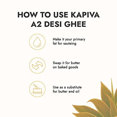 Kapiva Kapiva A2 Desi Cow Ghee 500ml | Bilona Method, Curd-Churned | Pure, Natural, Healthy | Grass-fed Cultured Ghee - Super Saver Pack of 2