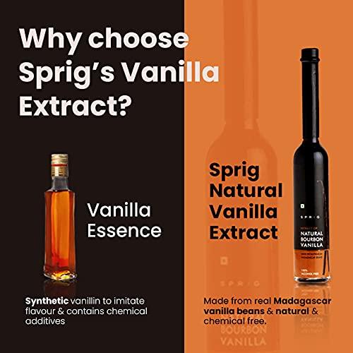 S P R I G Extract Of Natural Bourbon Vanilla | Natural Vanilla Extract | Better Than Chemical Vanilla Essence | For Chefs & Home Cooks | 100 Ml (Pack Of 2)