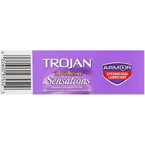 Trojan Trojan Her Pleasure Sensations Spermicidal Condoms, 12 Count