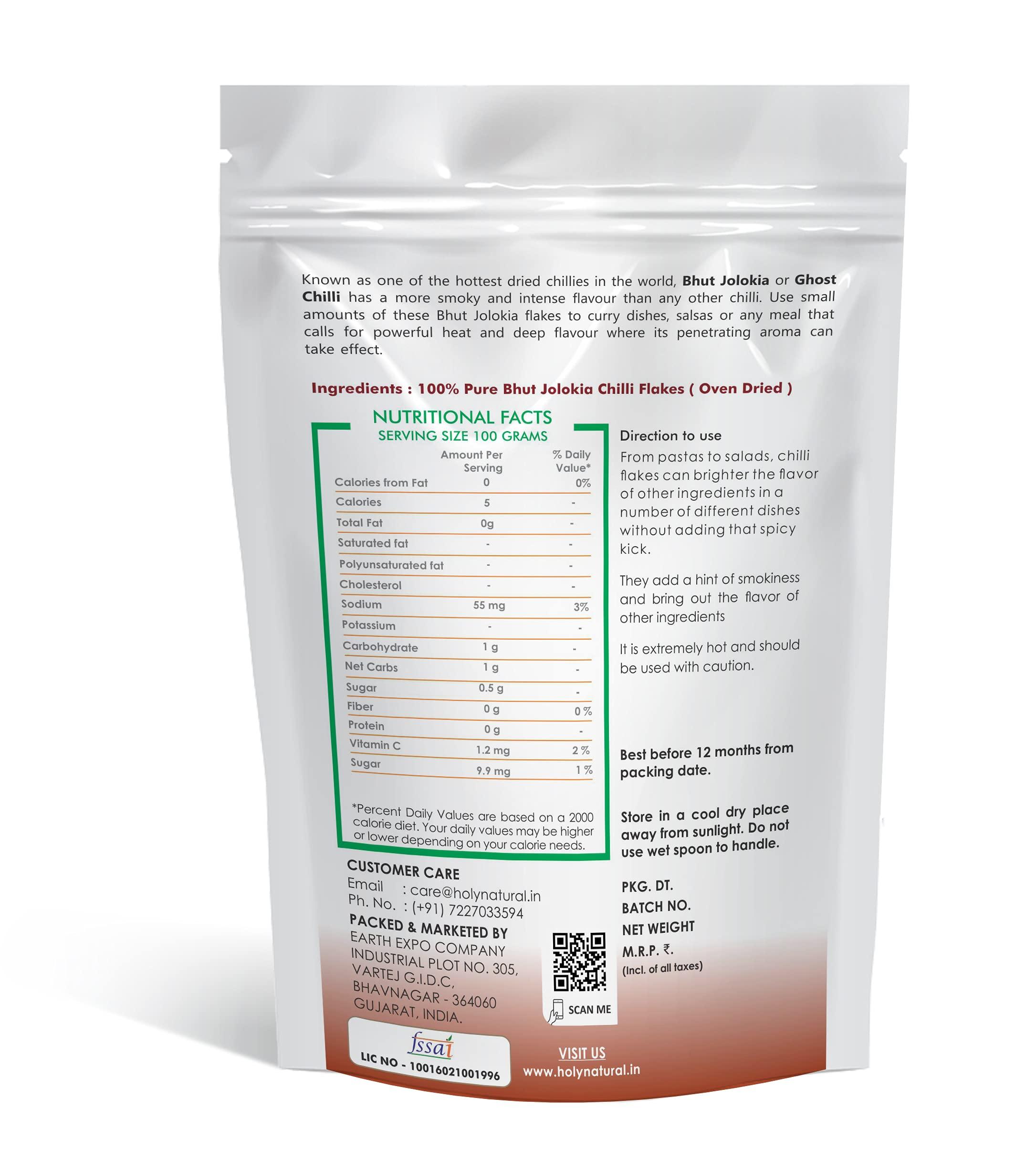 Holy Natural - The Wonder of World Holy Natural Bhut Jolokia Chilli Flakes (Oven Dried) - 15 GM