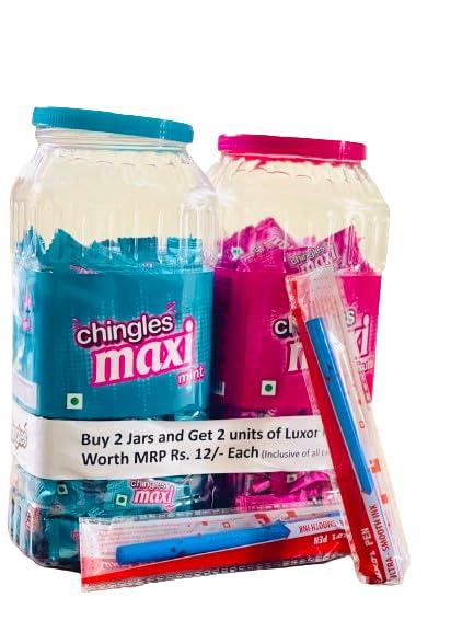 Generic Chingles Maxi Mint Tutti Frutti Chewing Gum | BUY THIS COMBO AND GET 2 PENS OF LUXOR FREE INSIDE /-
