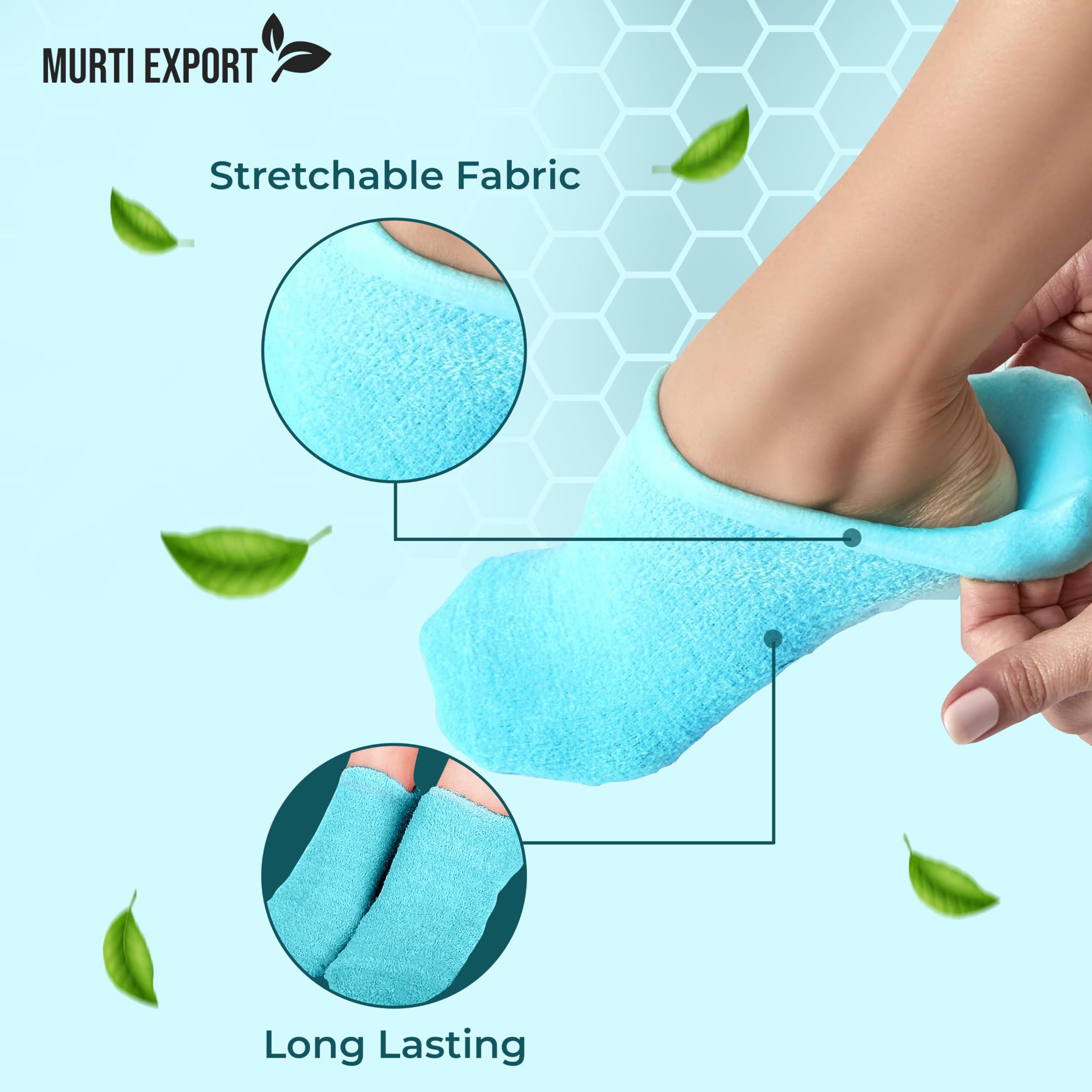 Murti Export Murti Export Moisturizing Silicone Gel Socks (1 Pair) for Men & Women gel socks for dry cracked feet crack heel repair socks foot moisturizer socks Spa Gel Socks Natural Oil & Vitamin E (Multicolor)