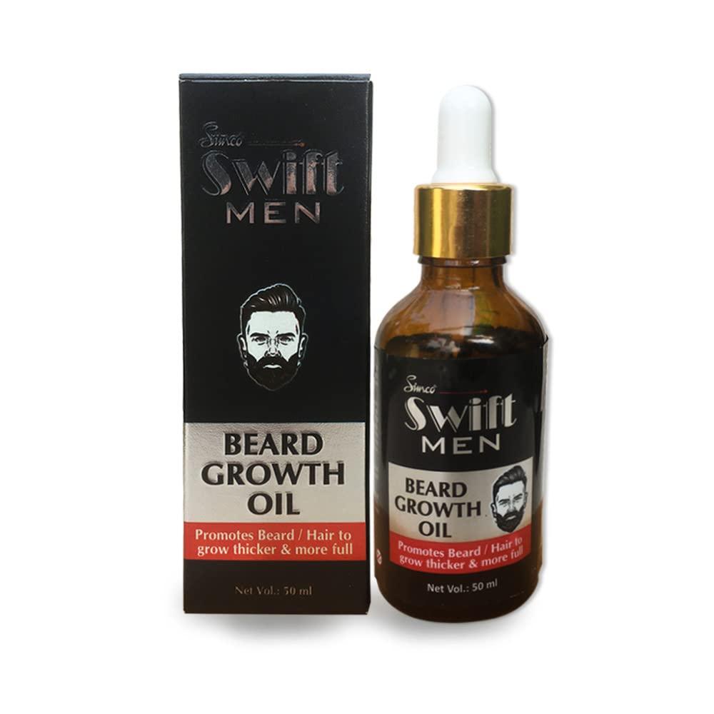 SIMCO Simco Swift Beard Growth Oil, 50 ml | Best Beard Growth Oil for Men | Help Grow Thicker & More Full Beard | Clinically Tested, No Harmful Chemicals