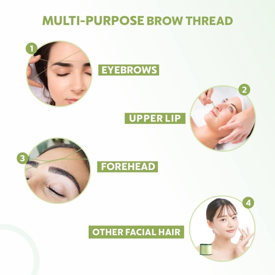 MEETO MEETO THREADING THREAD Organic Eyebrow Hair Remover Cotton Threading Facial Hair Remover eyebrow makeup acial dermaplaning hair removal epilator tool (RANDOM)