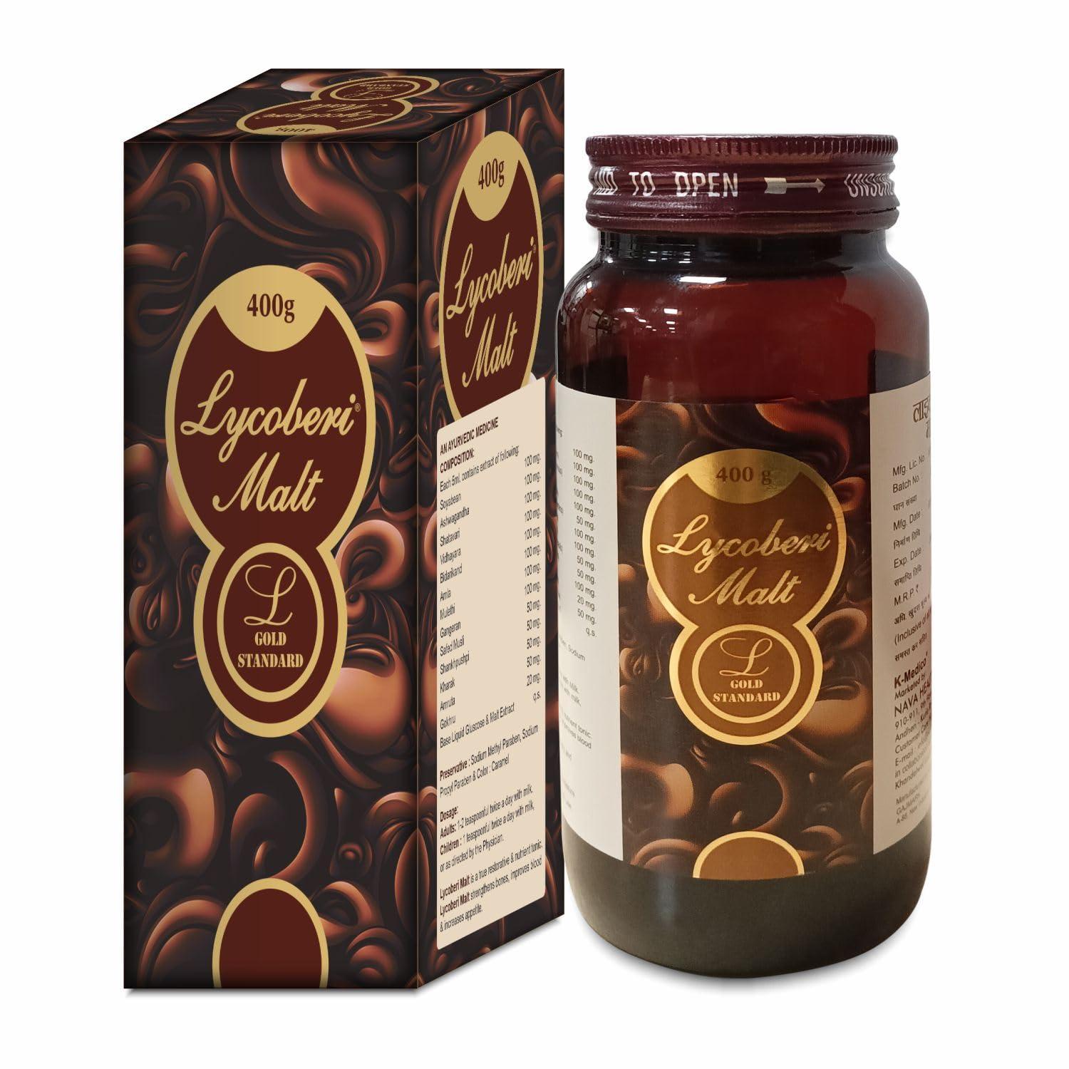 LYCOBERI Lycoberi Malt Ayurvedic for Immunity Daily Wellness Energy Stamina Ashwagandha 400GM Malt For Men & Women(Pack of 3)