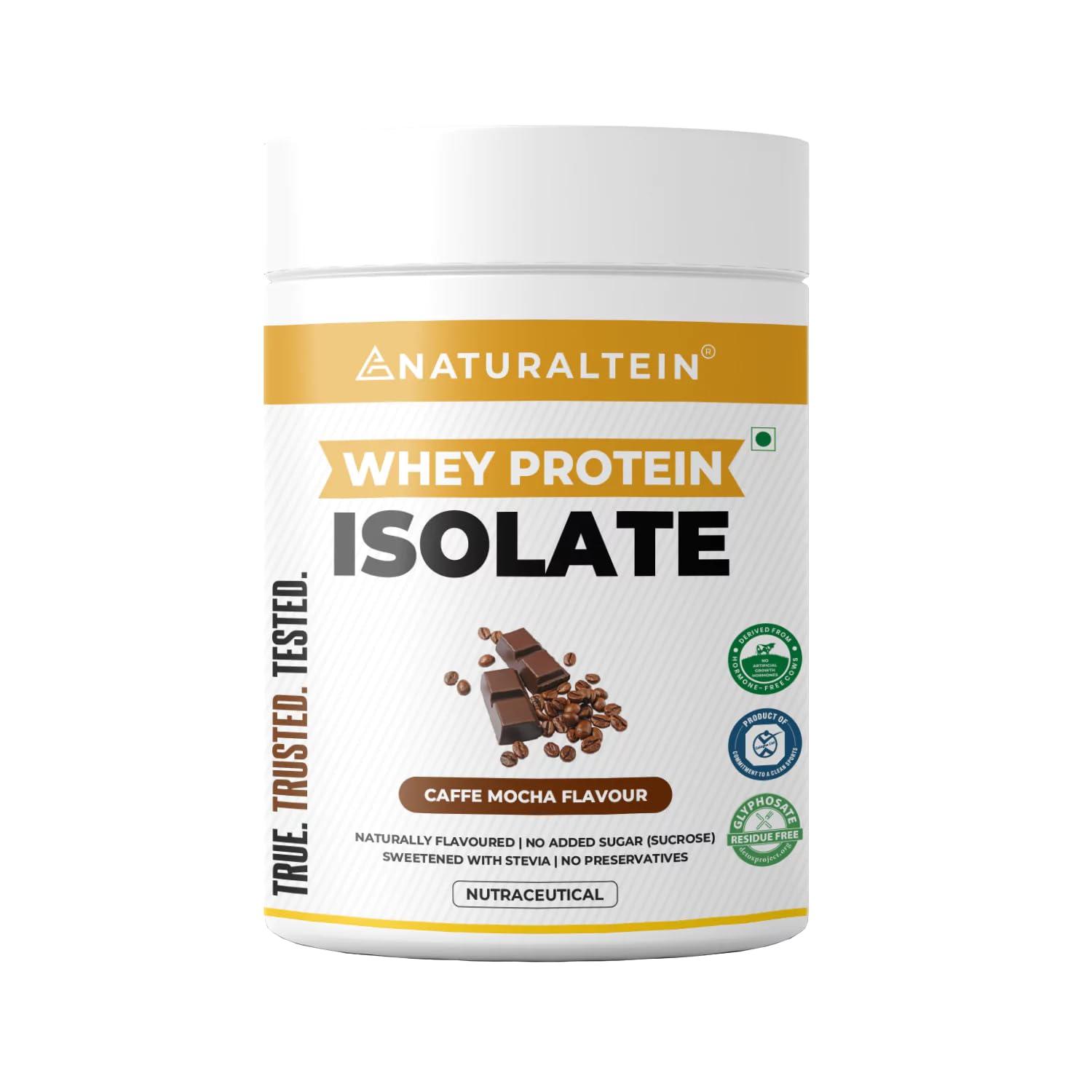 NATURALTEIN NATURALTEIN Natural Whey Protein Isolate Caffe Mocha - 300g (Naturally flavored, Non GMO, No Artificial Sweeteners).