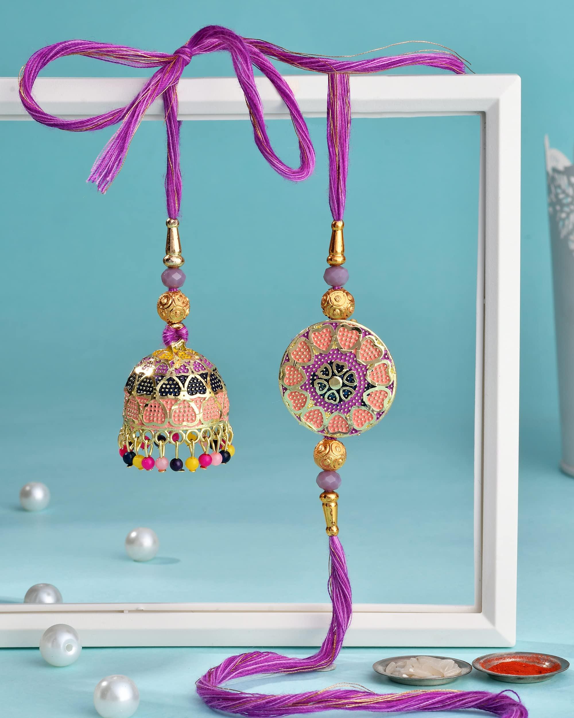 Hamam Dasta Bhaiya Bhabhi Rakhi Set Bhai Bhabhi Rakhi Set Lumba Rakhi For Bhabhi Rakhi Gift For Brother And Bhabhi Rakhi With Sweets Gift Box Assorted 6 Sweets Box Gangaur Bhaiya Bhabhi Rakhi Set