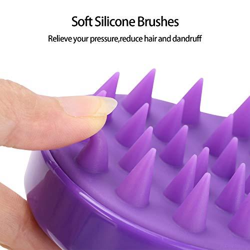 BTYMS 2 Pcs Hair Massager for Hair Growth Exfoliating Shampoo Brush Silicone Shower Scalp Scrubber