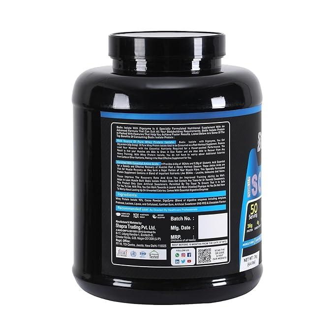 Bodix Bodix Low Carb Whey Protein Isolate Powder Choclate 1kg 36g Protein, 6.64g BCAA,5.28g Glutamine per Scoop
