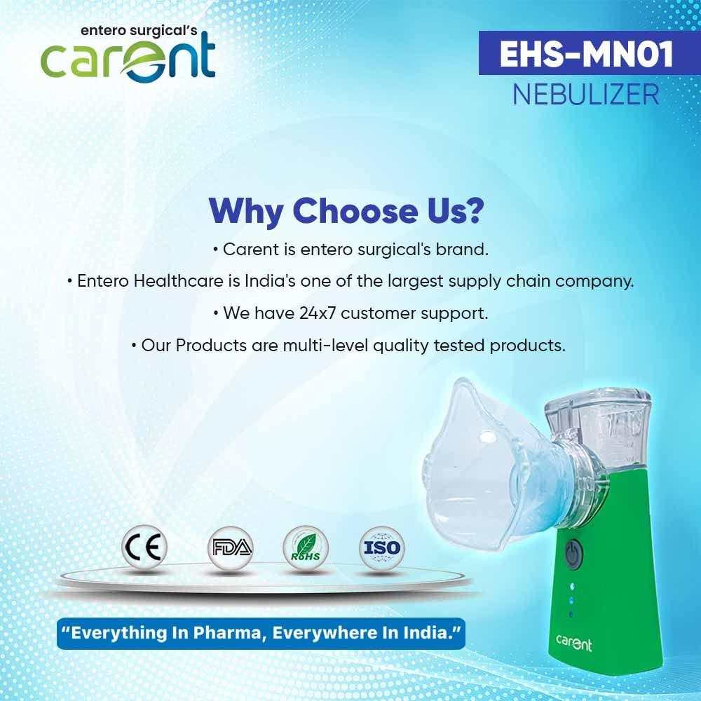 Carent Carent MN01 Portable Mesh Nebulizer Machine Kit for Sinus and Asthma Cool Mist Inhaler Machine for Children and Adults