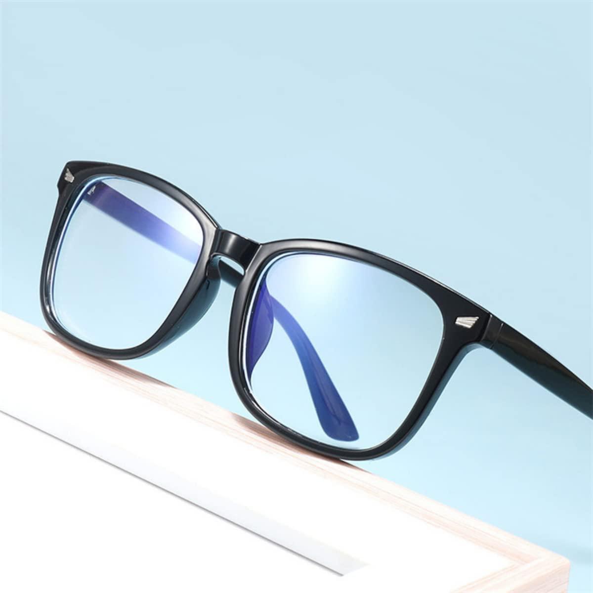 IFLASH IFLASH Zero Power Light Weight Computer Readers Blue Light Blocking Eye Glasses Men Women | Anti Glare UV Blu Ray light Filter Cut Reflection Protection Lens TR90 Frames (Black)